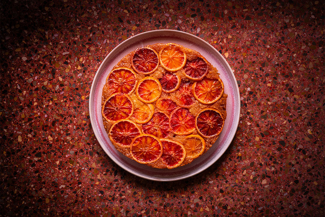 Blutorangenkuchen mit Olivenöl und Joghurt