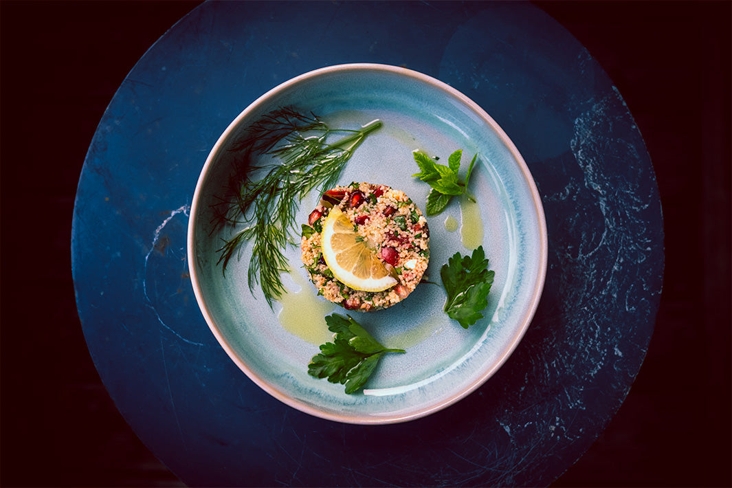 Couscous-Salat mit Feta und Granatapfelkernen