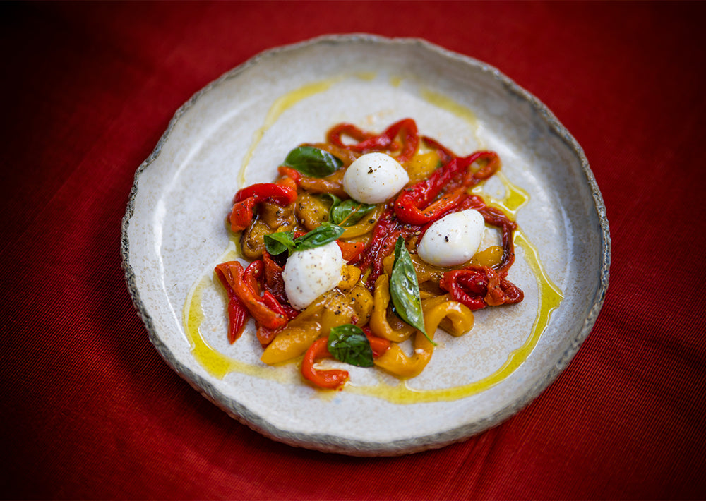 Peperoni arrostiti con la bufala - Geröstete Paprika mit Büffelmozzarella