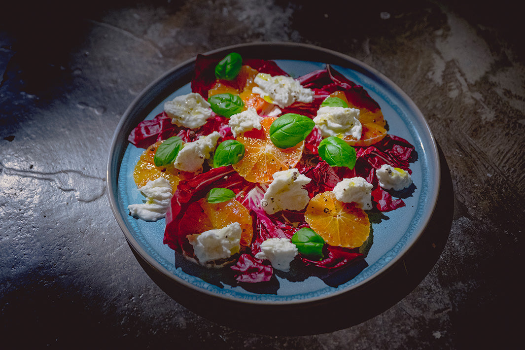 Radicchiosalat mit Blutorange und Büffelmozzarella