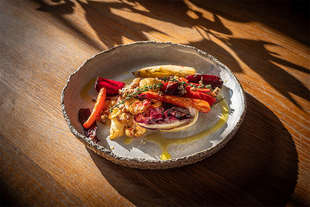 Winterliches Ofengemüse mit Salsa bianca